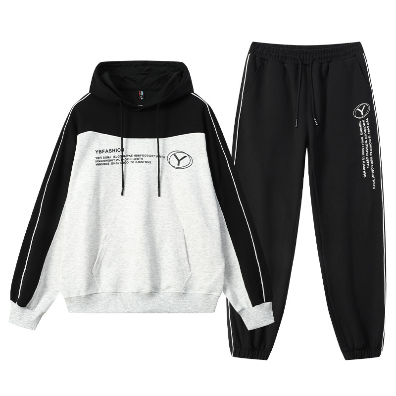 春秋季青年男衣服卫衣套装休闲潮流初高中运动连帽男TZ2535-P100,男装T恤,星座1210A