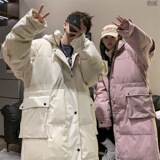 新款羽绒服情侣时尚韩版宽松长款过膝加厚保暖冬季外套22065-P130，男装羽绒服，星座1210A