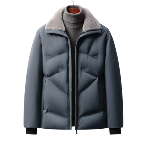 冬爸爸装商务休闲中老年加厚羽绒服外套翻领短款上衣男2583-P150，男装羽绒服，星座1210A