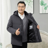现货足爸爸90%白鸭绒羽绒服男爷爷加厚老人冬装防寒外套6808-P140，男装羽绒服，星座1210A