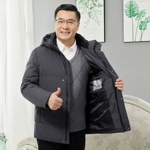 现货足爸爸90%白鸭绒羽绒服男爷爷加厚老人冬装防寒外套6808-P140图片