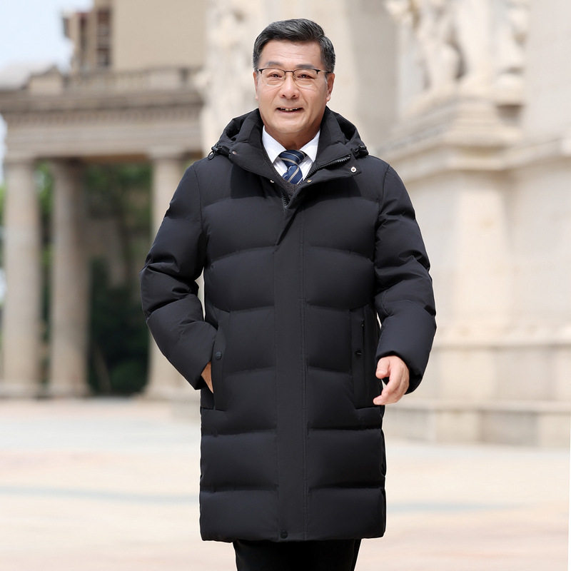 冬装中长款加厚加大修身时尚中年爷爷羽绒服外套6809-P180298,男装羽绒服,星座1210A