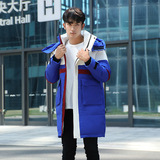 定制工作服拼接撞色羽绒服男中长款工装情侣款连帽外套yr248-P150，男装羽绒服，星座1210A