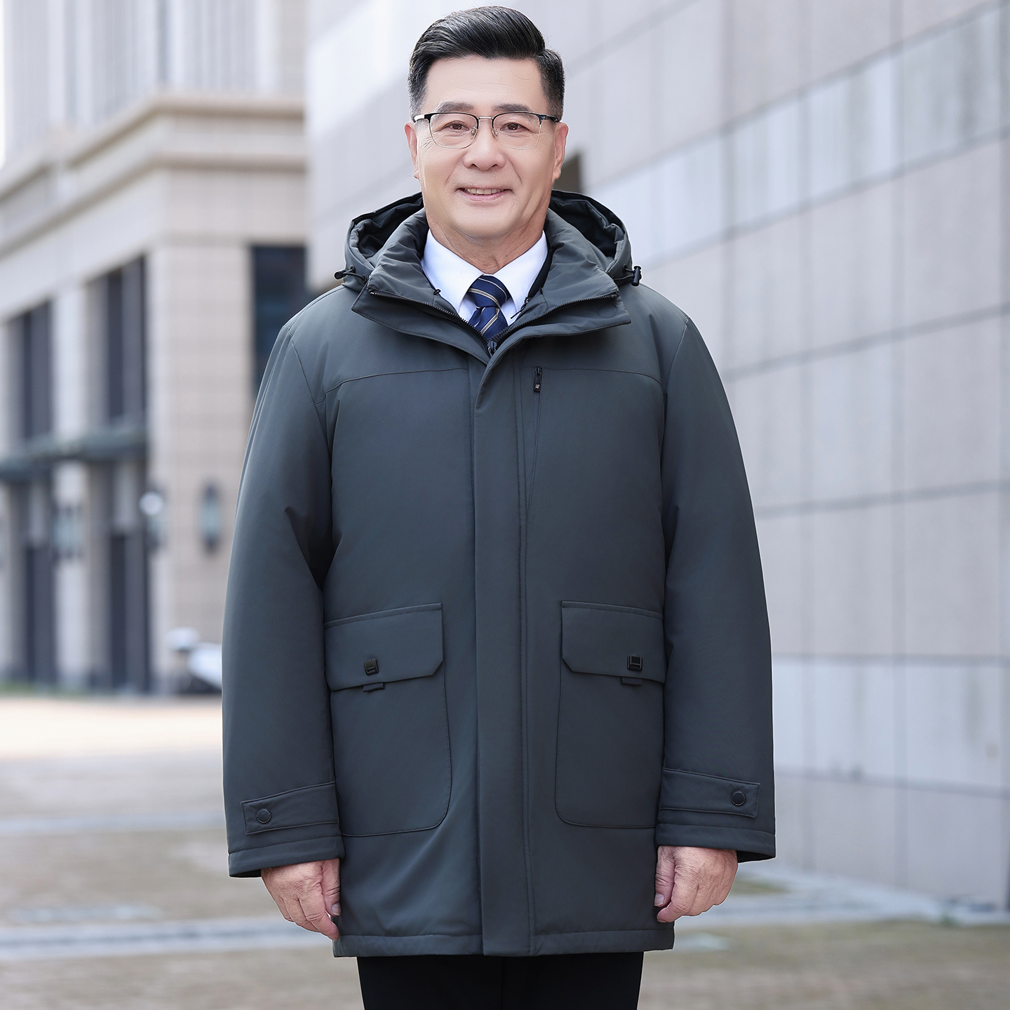 新标白鸭绒羽绒服爸爸装爷爷装男加厚保暖连帽外套db2599-P280，男装羽绒服，星座1210A