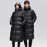 2025新款亮面黑金长款过膝加厚白鸭绒羽绒服外套男女潮YR322-P130，男装羽绒服，星座1210A
