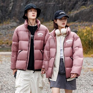标85%白鸭绒羽绒服时尚立领短款青年学生面包服外套潮P230图片