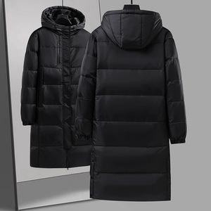 跨境石墨烯羽绒服男女长款过膝韩版冬加厚情侣连帽外套2437-P230图片