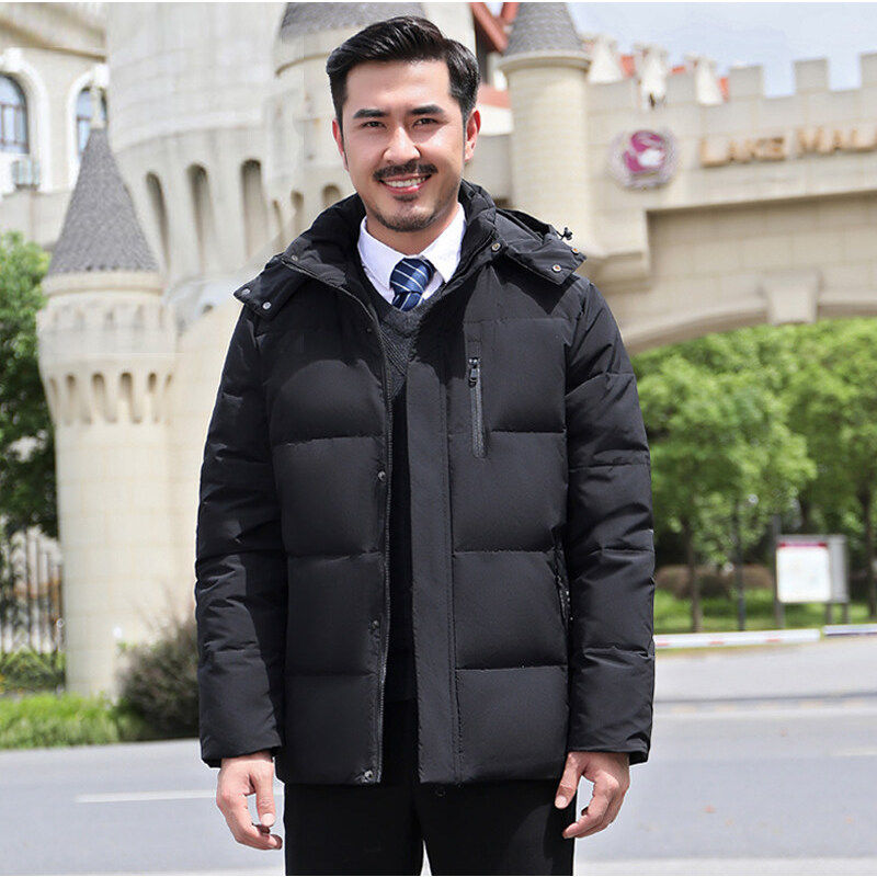 中老年冬季新款羽绒服男保暖爸爸装羽绒服抗寒户外连帽yr012-P120图片