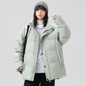 标50%白鸭绒羽绒服加厚面包服青年情侣立领印花保暖外套男P140图片