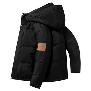 冬季连帽加厚羽绒服白鸭绒保暖休闲潮牌短款面包服外套6581-P155图片