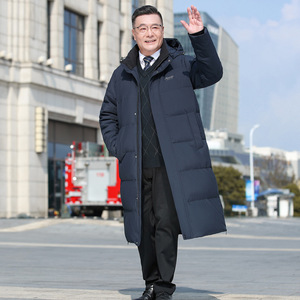 2025年90%白鸭绒长款男士加厚保暖爸爸装外套羽绒服男P220328图片