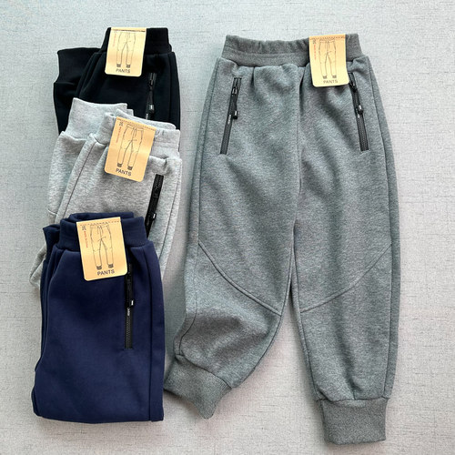 针织运动裤110-170 拉链口袋 男童春秋时尚卫裤 秋装新品外贸风格 - 封面