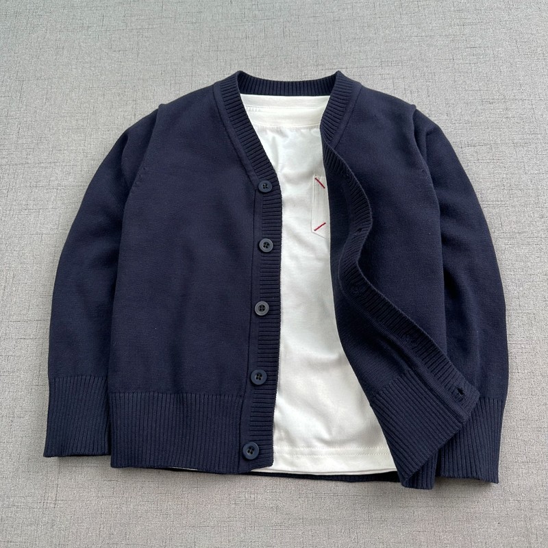 学院细毛线春秋棉质针织开衫