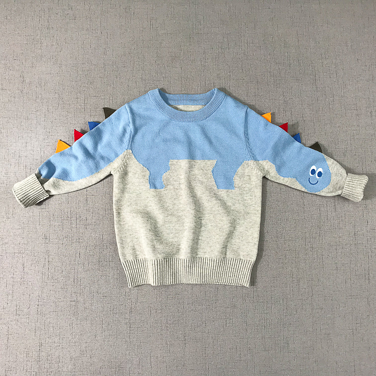 全棉恐龙毛衣男童外贸风格