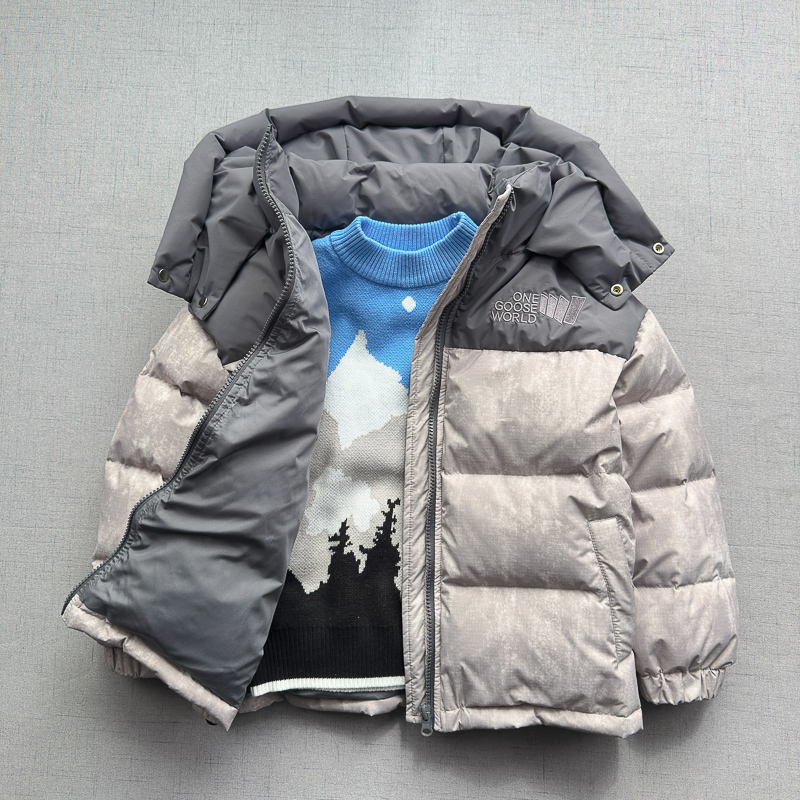 时尚扎染加厚羽绒服男童中大童