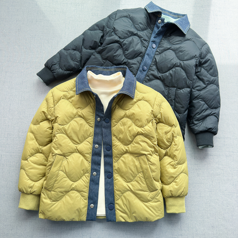 90%绒~衬衫领轻薄羽绒服