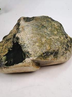 756天然和田玉深绿色原石手镯摆件牌子珠子料13.3斤