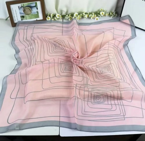 65x65cm丝巾小方巾复古法式发带两用绑包飘带百搭薄款围巾