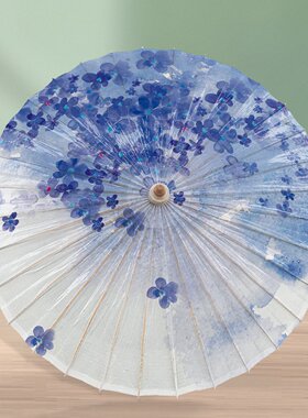 非遗手工油纸伞晴雨两用国风复古风汉服舞蹈专用道具紫色蓝色樱花