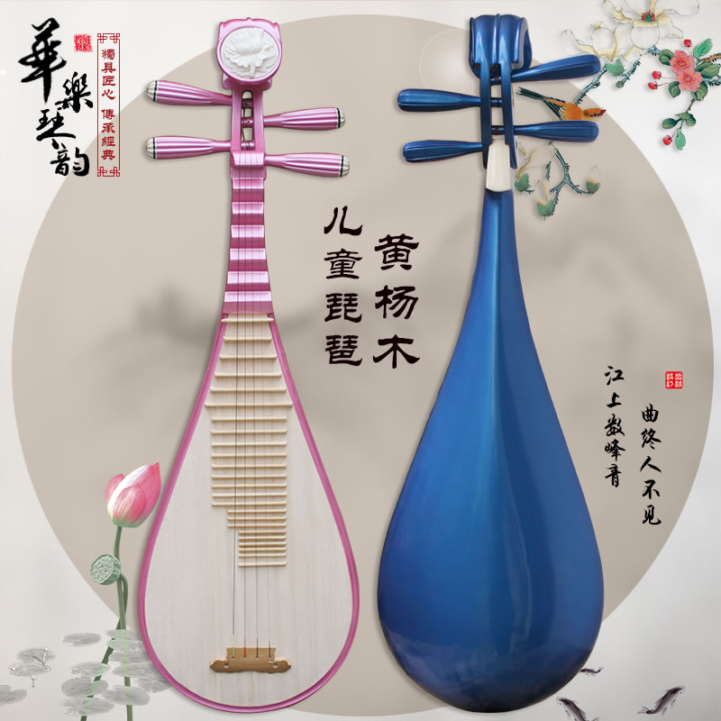 华乐琴韵儿童初学琵琶乐器黄杨木初学专用练习演奏小孩学生琵琶