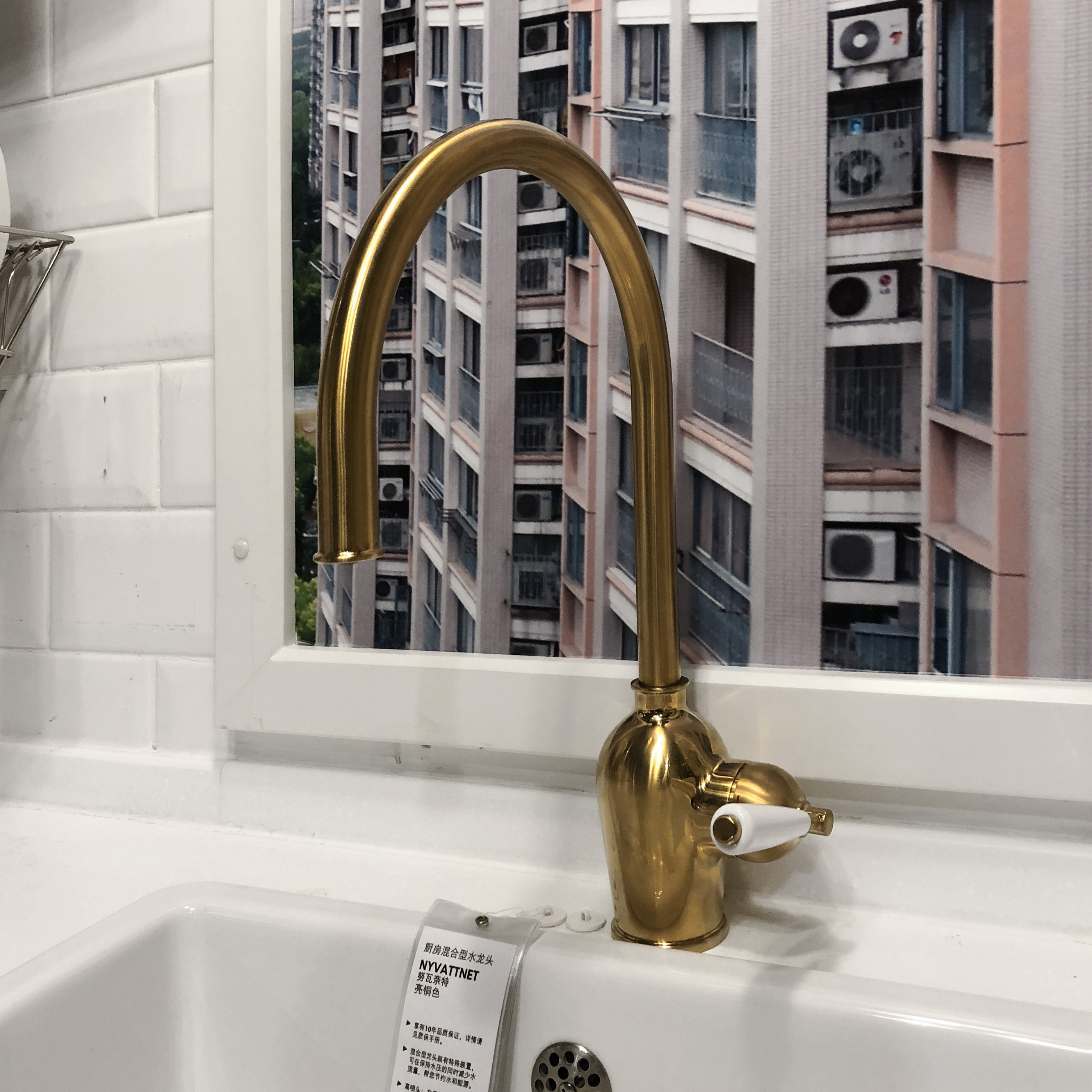 免代购费 英松 厨房混合型水龙头 黄铜镀铬 国内宜家