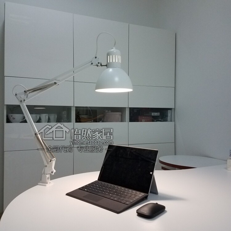 包邮宜家特提亚工作灯长臂折叠夹式台灯床头拍摄阅读工业风学习灯