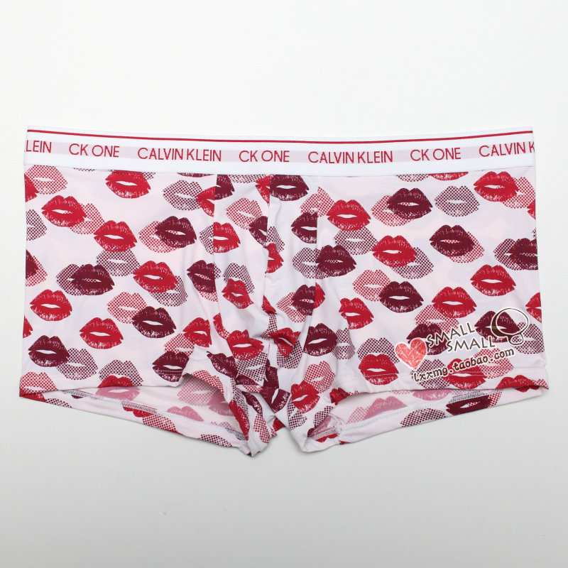 珍藏情侣系列CK内衣春夏新款男士循环LOGO贴身平角唇印内裤NB2643