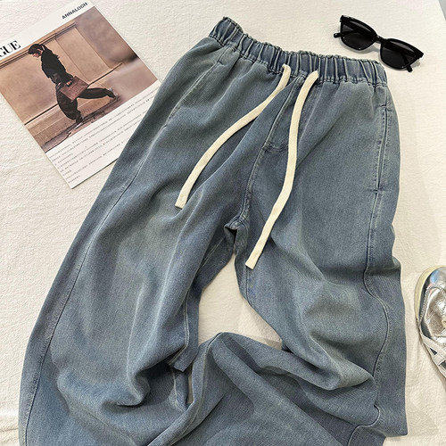 直筒宽松显瘦垂感春夏莱赛尔长裤