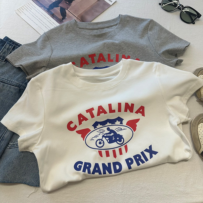 美式复古字母印花圆领短袖T恤女夏季正肩短款休闲百搭小个子上衣,女装/女士精品,T恤,淘宝优惠券,粉丝福利购,淘宝优惠卷