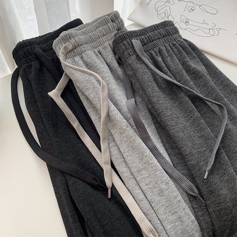 高腰休闲风长裤纯色休闲裤