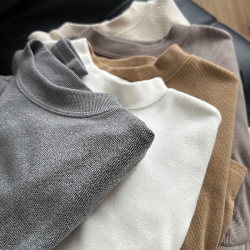 慕斯绒双面绒立领螺纹打底衫女冬弹力修身纯色小高领长袖内搭T恤,女装/女士精品,T恤,淘宝优惠券,粉丝福利购,淘宝优惠卷