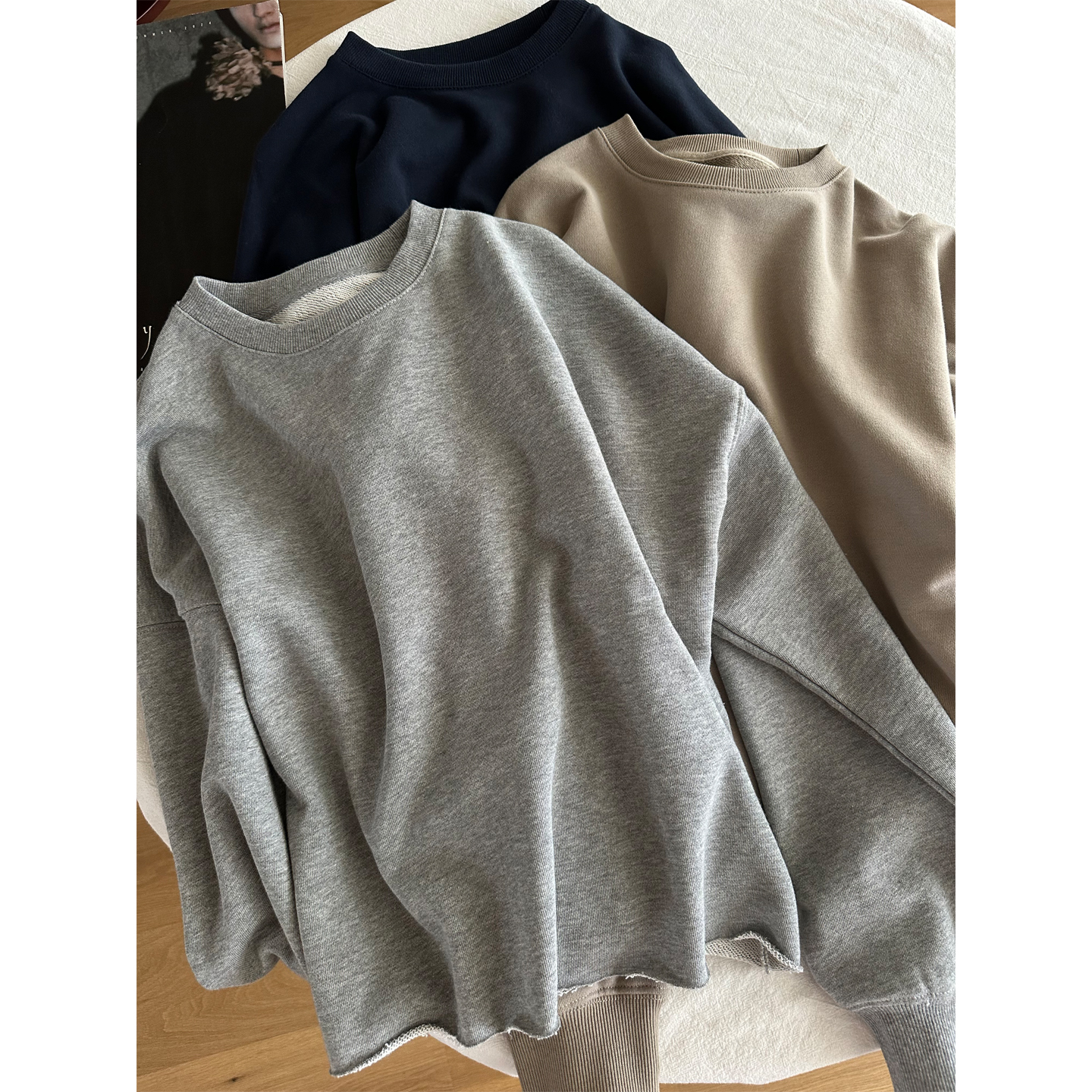 设计感卷边毛边卫衣女秋季上衣