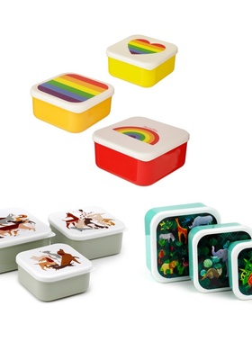 正品英国Puckator 食物收纳盒大套小3件套 水果零食盒 德国直邮