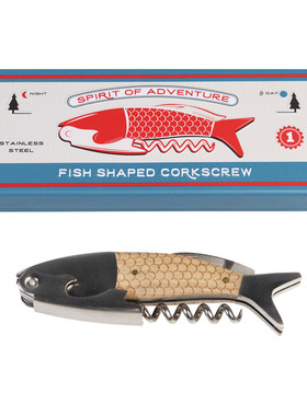 正品英国Rex London鱼造型创意红酒开瓶器 含金属盒 德国直邮