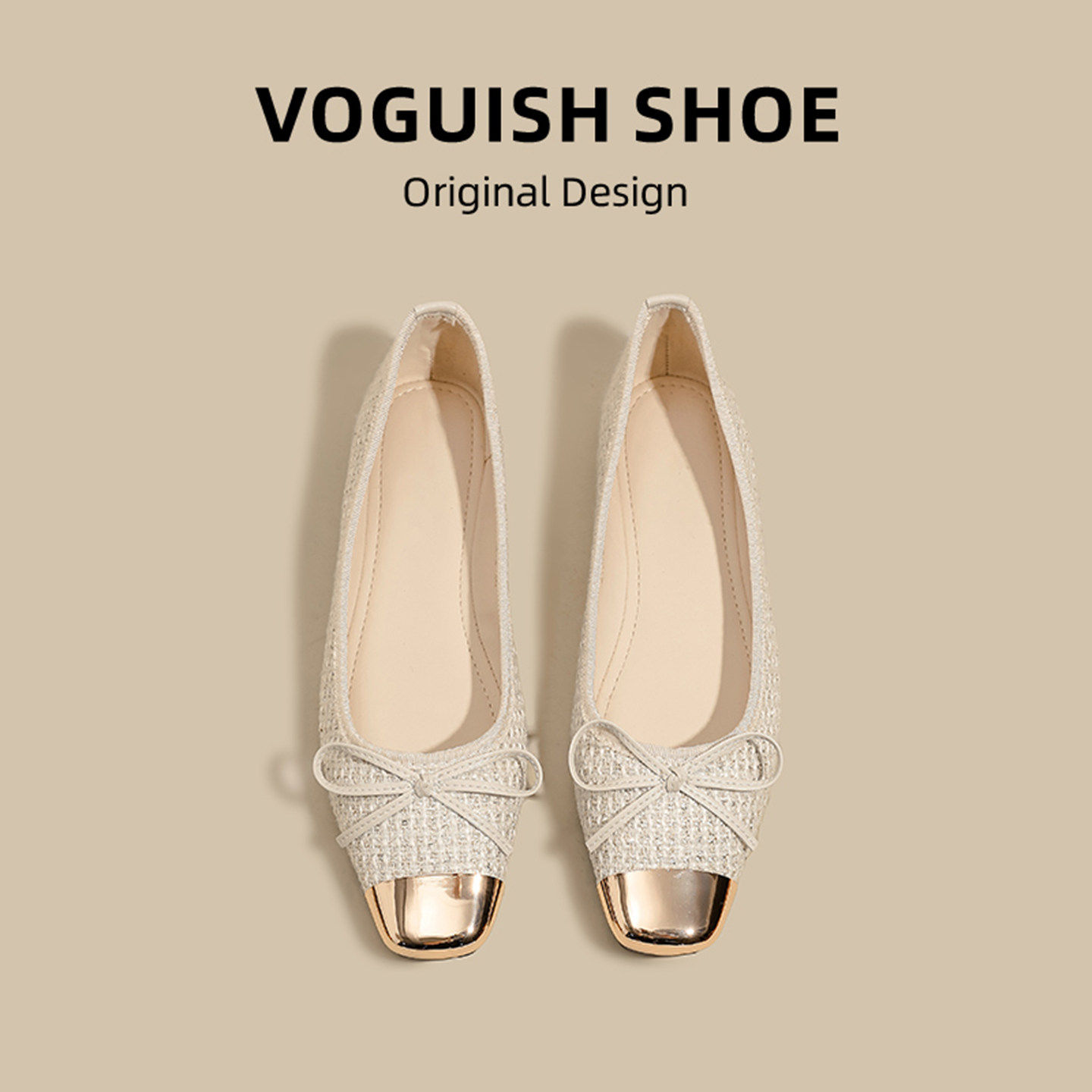 [明星同款]粗跟春秋小香风蝴蝶结方头平底单鞋女金属头浅口玛丽珍,女鞋,浅口单鞋,淘宝优惠券,粉丝福利购,淘宝优惠卷