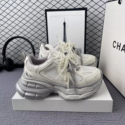 [明星同款]真皮厚底老爹鞋女2025早秋新款小个子增高6CM显脚小运