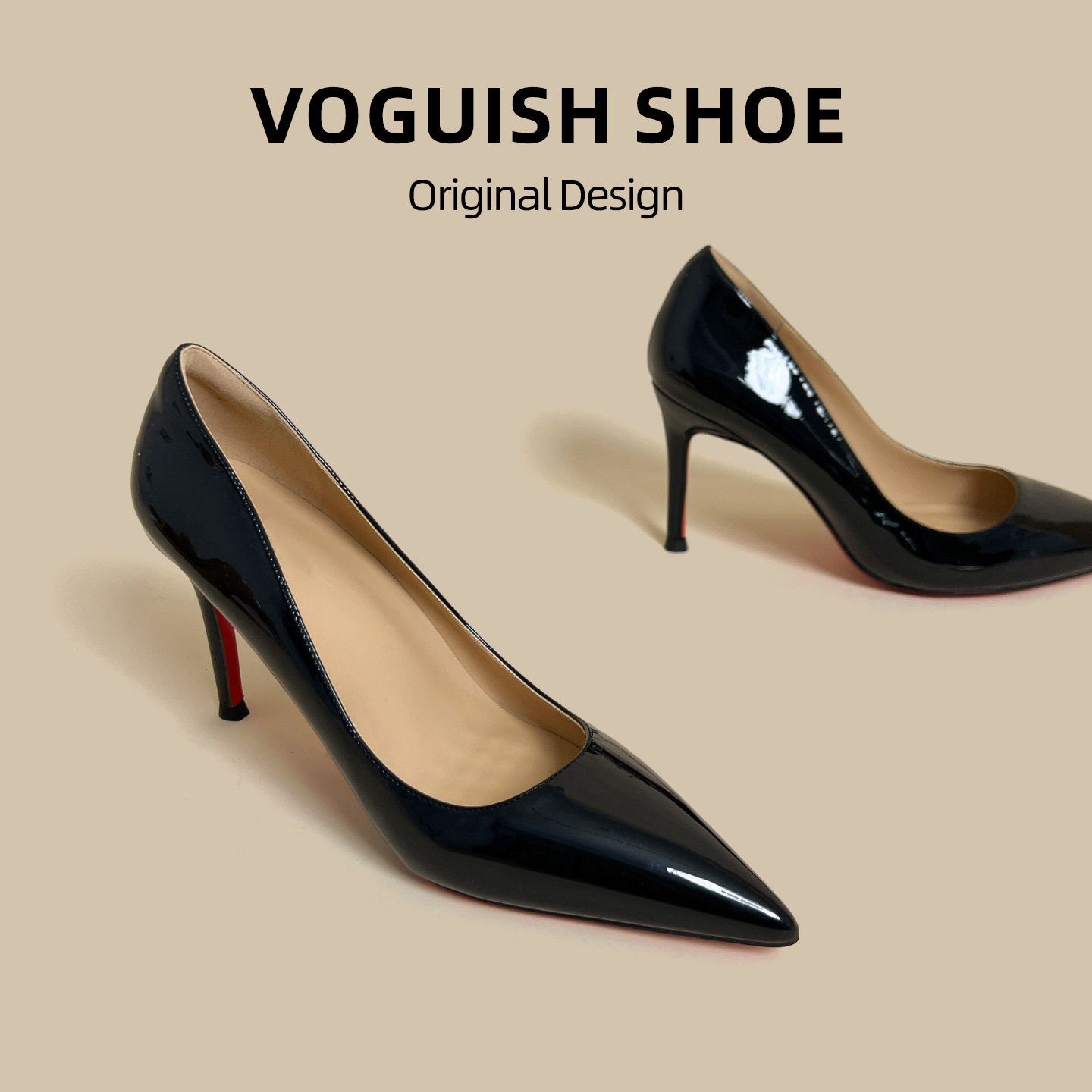[明星同款]2026年新款尖头浅口气质细跟单鞋黑色红底性感高跟鞋女,女鞋,浅口单鞋,淘宝优惠券,粉丝福利购,淘宝优惠卷