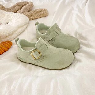 [明星同款]鹿谷可可勃肯鞋子女2026春季新款爆款复古休闲百搭单鞋