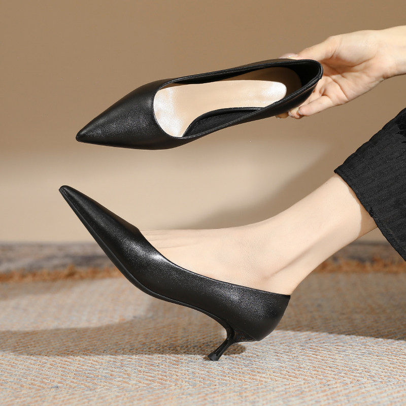 [明星同款]2026软皮空乘工作鞋女黑色职业尖头单鞋舒适上班不磨脚,女鞋,浅口单鞋,淘宝优惠券,粉丝福利购,淘宝优惠卷