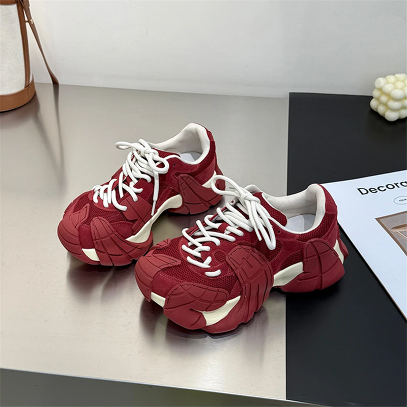 [明星同款]真皮2025新款八爪鱼休闲透气运动鞋女小众时尚百搭增高,女鞋,老爹鞋,淘宝优惠券,粉丝福利购,淘宝优惠卷