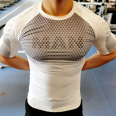 跑步紧身衣短袖速干肌肉男