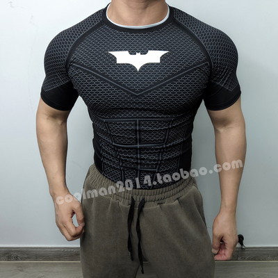 运动肌肉训练上衣男士健身短T恤