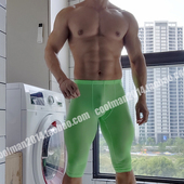 紧身五分裤 透气舒适户外运动跑步中裤 6分半透薄 冰丝健身短裤 男士