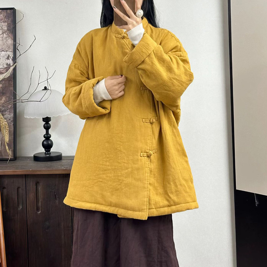 清仓国风新中式纯亚麻纯色夹棉加厚斜襟盘扣中长款棉衣棉服棉袄女,女装/女士精品,棉衣/棉服,淘宝优惠券,粉丝福利购,淘宝优惠卷