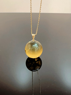 原石墨西哥7a蓝珀平安扣吊坠女男多米尼加琥珀蜜蜡吊坠项链毛衣链