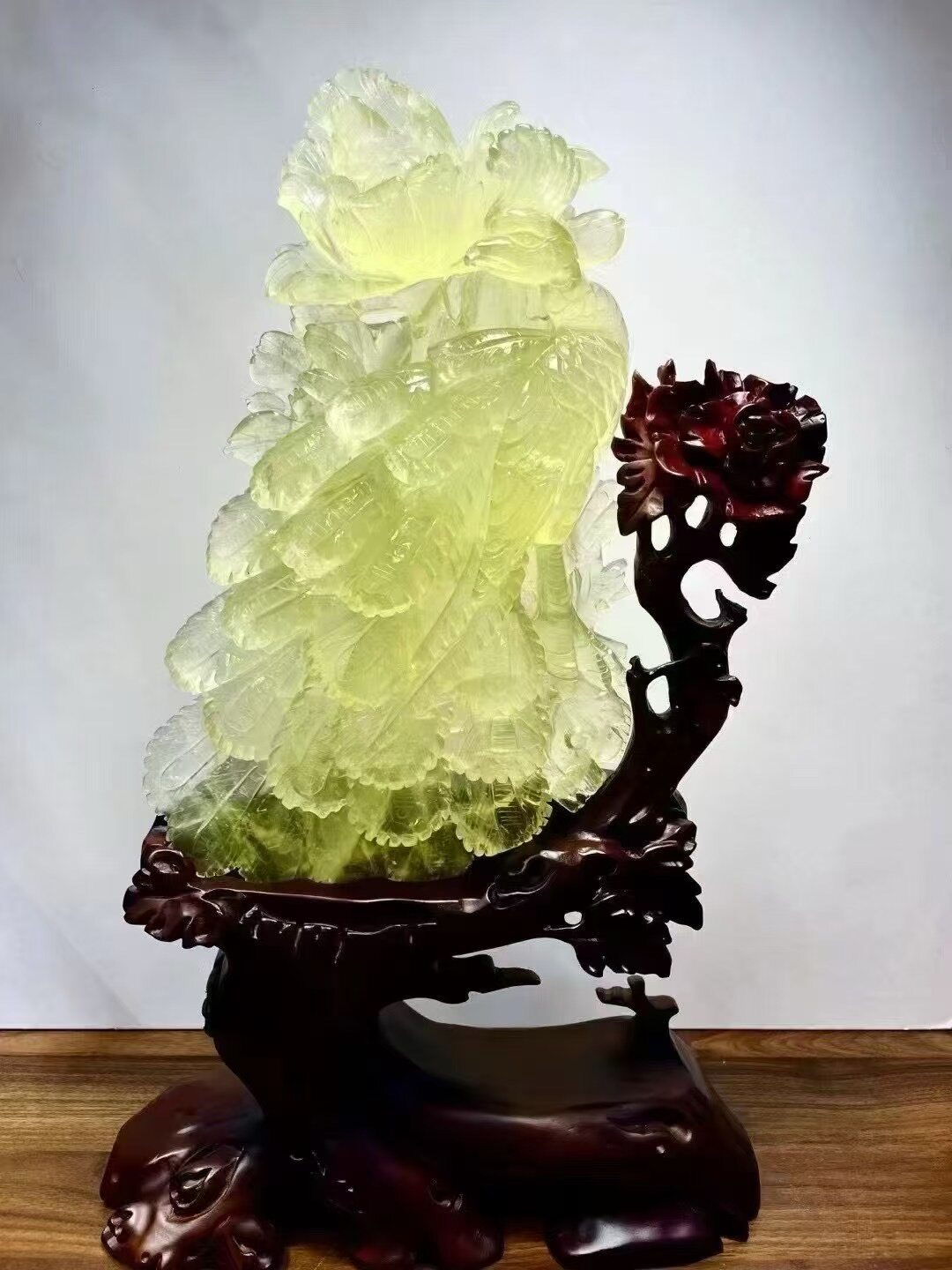 天然黄水晶摆件球鸳鸯貔貅金蟾白菜龙龟原石九尾狐七星阵支持定制图片
