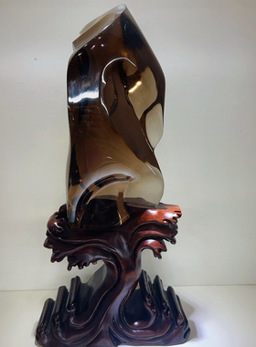 天然茶晶原石摆件开业家居装饰礼品摆件