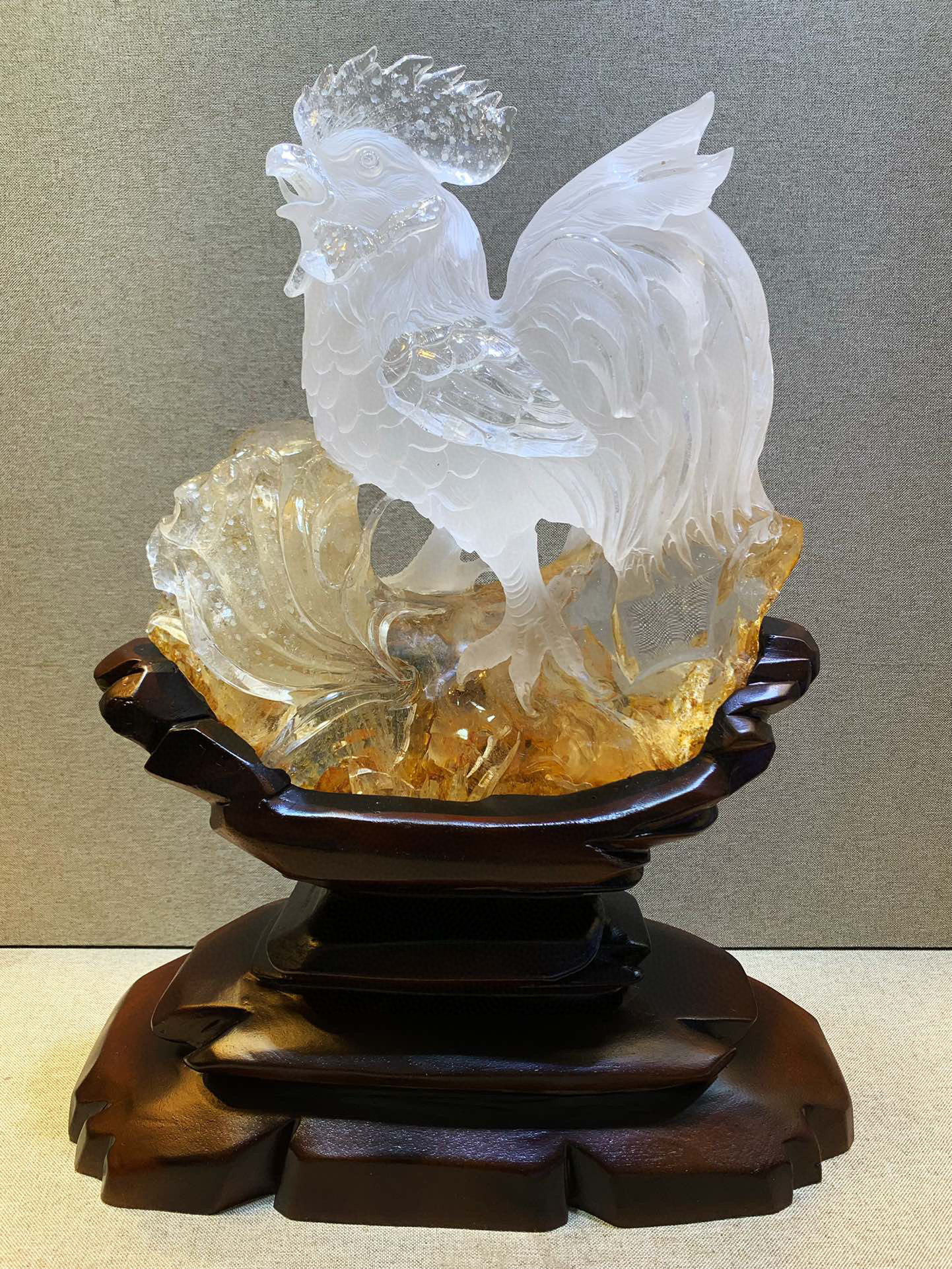 天然原石白水晶十二生肖鸡摆件手工雕刻鼠牛虎兔龙蛇马羊猴鸡狗猪