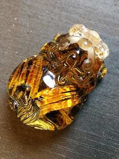 天然钛晶貔貅吊坠版钛金顺金发晶项链招财皮丘男女款挂坠礼