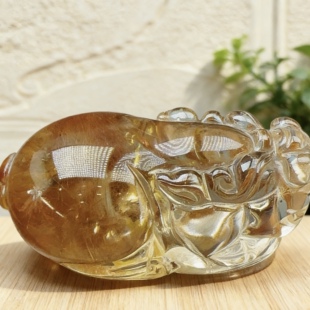 天三发晶红发晶摆件貔貅龙龟摆件把玩